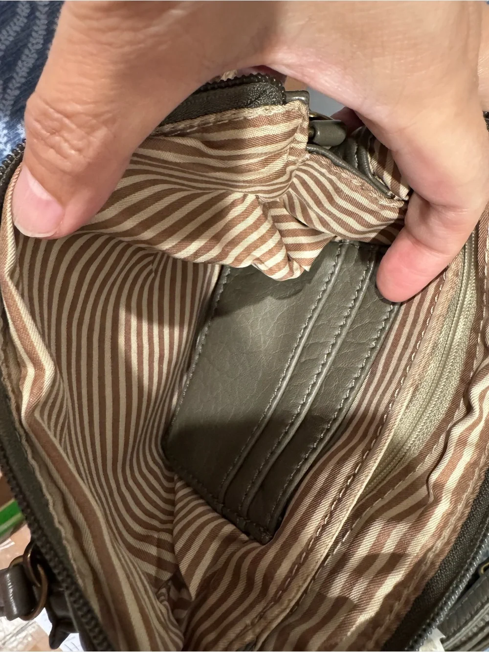 Brown Vegan Leather Wrislet/Crossbody Bag